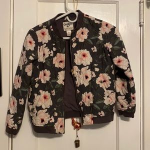 Quilted Floral Bomber Jacket
